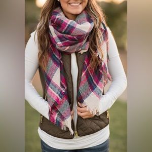 BLANKET SCARF Large Plaid Wrap